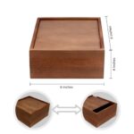 PIG AND TURTLE Wedding Card Box With Slide Top-Square,Decorative Storage Boxes With Lids,Wooden Box,Keepsake Box,Gift Box – Engagement Gifts For Couples,Large Gift Boxes 8x8x4