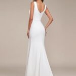Ever-Pretty Women’s Plus Size Ruched Sleeveless Thigh Slit Curvy Wedding Dresses for Bride White US24