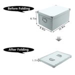 GUOZI Collapsible Storage Box, Decorative Memory Box with Lid & Metal Reinforced Corners, Cardboard File Bin with Handles, Organizer Gift Box for Keepsake Toy Photos Office Nursery Wardrobe Bookshelf