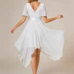 Ever-Pretty Women’s Elegant Chiffon A Line Double V Neck Midi Bridesmaid Dresses Cream US12