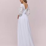 Ever-Pretty Maxi Long Sleeve A-Line Lace Wedding Dress White US4