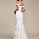 Ever-Pretty Women’s Off-Shoulder Mermaid Sweep Train Long Wedding Dresses for Bride White US4