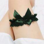 Lace Garter Sets Green Garter Set for Wedding Bridal Leg Garters for Toss Away Garter