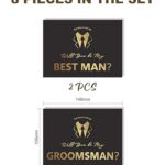 GroomBrideGifts Set of 8 Groomsmen Cards, 6 Pieces Will You Be My Groomsman and 2 Pieces Will You Be My Best Man.