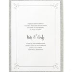 Gartner Studios Silver Glitter Print-At-Home Wedding Invitation Kit, 5” x 7”, 25-Count, Includes Envelopes, 12625