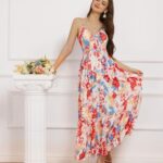 GRACE KARIN Women’s Sleeveless Boho Summer Maxi Dress Wedding Guest Ruffle Maxi Dress Spaghetti Strap Beach Dresses