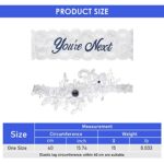 Lusofie 2Pcs Garters for Bride White Lace Wedding Garter with Blue Rhinestones You’re Next Print Bridal Garter Wedding Garter Set for Bride