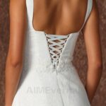 Bridal Gowns Elegant Royal Style Simple Wedding Dress Women’s Cocktail Dress Maxi Skirt Guest Wedding Dresses with Square Neck Princess Fluffy Hem Suitable for Chest Size:31.5” Waist Size:25.98”