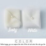 Unsutuo 2 Tiers Bride Wedding Veil Ivory Ribbon Cathedral Veil Bridal Tulle Veil for Women and Girls (Ivory)