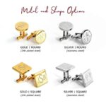 Danique Personalized Monogrammed Cufflinks, Engraved with Anniversary Date, Gift for Graduate, PHD Doctorate Master’s, Crest, Logo, Real Handwriting Image, Available in Black, Gold, Silver(Cufflinks)