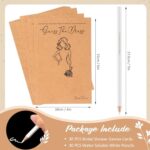 Fulmoon 30 Sets Guess The Dress Bridal Shower Games for Guests Include Wedding Shower Games Cards and Water Soluble Pencils Fun Wedding Decorations Party Supplies Games Ideas (Brown)