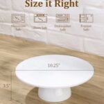Yedio 10 inch Porcelain Cake Stand, Round Dessert Stand, Cupcake Stand for Birthday Parties, Weddings, Baby Shower and Other Events, White