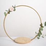 Efavormart Round Wedding Arch Cake Stand, Metal Floral Centerpieces Display – 33″