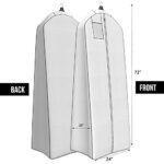 Your Bags Wedding Dress Bag – Large Garment Bag For Long Gowns -Polyethylene, 72″x24”, Big 20” Gusset