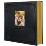 Zoview Art Photo Album Can Hold 3X5 4X6 5X7 6X8 8X10 Photos, Self Adhesive Magnetic DIY Scrapbook Albums (Black, Large)