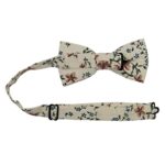 DAZI Men’s & Kid’s Adjustable Bow Tie, Pre-Tied Bowties, Clip On Bow Tie, Floral Print Bowtie, Weddings, Groom, Groomsmen. (Adult, Sugar Blossom)