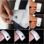 FIRAZIO 12 Pairs Cufflinks for Men Classic Tone Cuff Links Silver Black Striped Disc Square Rectangle Cuff Links Shirt Suit Men’s Cufflinks For Wedding Groom Business Elegant Gift
