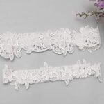GARGALA Wedding Garters for Bride Bridal Lace Garters Set White Garter Size Optional (M)
