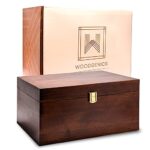 Wooden Gift Boxes – Large Memory Box For Keepsakes, Decorative Boxes With Lids, Wooden Box With Hinged Lid, Stash Box, Brown Box, Wood Boxes, Storage Box With Lid, Wooden Storage Box Wood Box With Lid (Chocolate Brown)