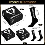 Leumoi 36 Pcs Groomsmen Gifts Box Set Groomsmen Box Stainless Steel Flask Groomsmen Shot Glasses Beer Bottle Poker Card Opener Sunglasses Socks Groomsmen Proposal Gift for Wedding Party