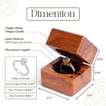 Mr and Mrs Ring Box – Handmade Wood Ring Box for Wedding day Ring Boxes Small Engraved for Wedding Ceremony, Rustic Ring Holder Box, Ring Storage Box (Ring Box – Flower 2 PCs)