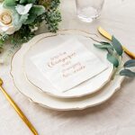 Crisky Bridal Shower Cocktail Napkins Dessert Napkins Rose Gold Foil Bachelorette Engagement Decoration Party Supplies [ 50 Count ]