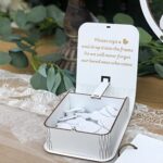 Y&K Homish Wedding Guest Book Alternative Drop top frame guest book Guest Book Wedding Reception (White)