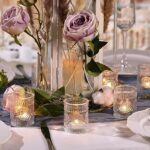 DEVI 24pcs Clear Glass Votive Candle Holders, Vintage Candle Holder for Votives&Tea Lights&Floating Candles, Wedding Decorations for Receptions, Valentine Wedding Centerpieces Table Decoration