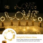 Brightown Wine Bottle Lights with Cork, 10 Pack 20 LED Waterproof Battery Operated Cork Lights, Silver Wire Mini Fairy Lights for Liquor Bottles DIY Party Bar Christmas Wedding Décor