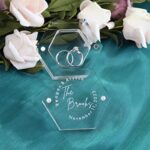 EIFLR Custom Clear Hexagon Ring Box Wedding Day Personalized Wedding Ring Holder for Ceremony Engraved Romantic Ring Bearer Box