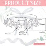 Geyoga Bridal Belt Wedding Dress Belt Rhinestone Wedding Sash for Bride Dress Gowns Crystal Belt with White Organza (Stylish Style)