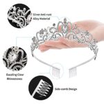 Princess Crown for Women, Crystal Queen Tiaras for Girls Bridal Hair Accessories Gifts for Birthday Wedding Prom, Bridal Party, Pageant, Halloween Christmas Costume – Silver