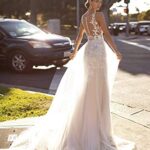 Noras dress Mermaid Wedding Dresses for Bride 2023 Ivory V Neck Lace Appliques Formal Bridal Gowns 12