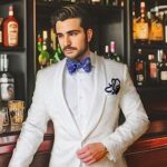 Allingentle Mens Suits Prom Wedding Suits for Men White Pant Suit Set Mens Suits Classic Fit 2 Piece One Button Men’s Suits – White 2Pcs XL