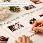 Gold Foil Greenery Wedding Guest Book 7 x 9 inches | Pen & Table Sign Included | Resgistry Sign in Book for Wedding, Bridal Shower, Baby Shower, Graduation, Birthday, Funeral, Anniversary or Reception