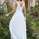 Ever-Pretty Womens Elegant Double V Neck Simple Wedding Dress 4 US White