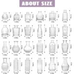Bud Vases – in Bulk 24,Vintage Small Glass Bud Vases for Flowers, Clear Crystal Mini Vases Bud Vases in Bulk, Small Flower Vases for Centerpieces Wedding Decorations Home Flower Party Decor