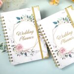 Wedding Planner – Wedding Planner Book and Organizer for the Bride with 5 Tabbed Sections, 6.5″ x 8.75″, Hardcover with Metal Corner + 5 Inner Pocket + Sticker + Notes Pages – Wedding Floral