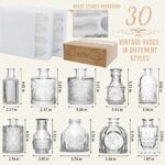 Arme Glass Bud Vase Set of 30 Pcs?Small Glass Vases for Flowers?Clear Bud Vases in Bulk?Vintage Vases for Centerpieces?Small Glass Bud Vase for Rustic Wedding Decorations?Home Table Flower Décor