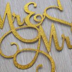 AMINJIE Gold Glitter Mr & Mrs Cake Topper – Wedding, Engagement, Wedding Anniversary Cake Toppers Decorations