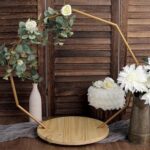 Efavormart Nonagon Wedding Arch Cake Stand, Metal Floral Centerpieces Display – 27″